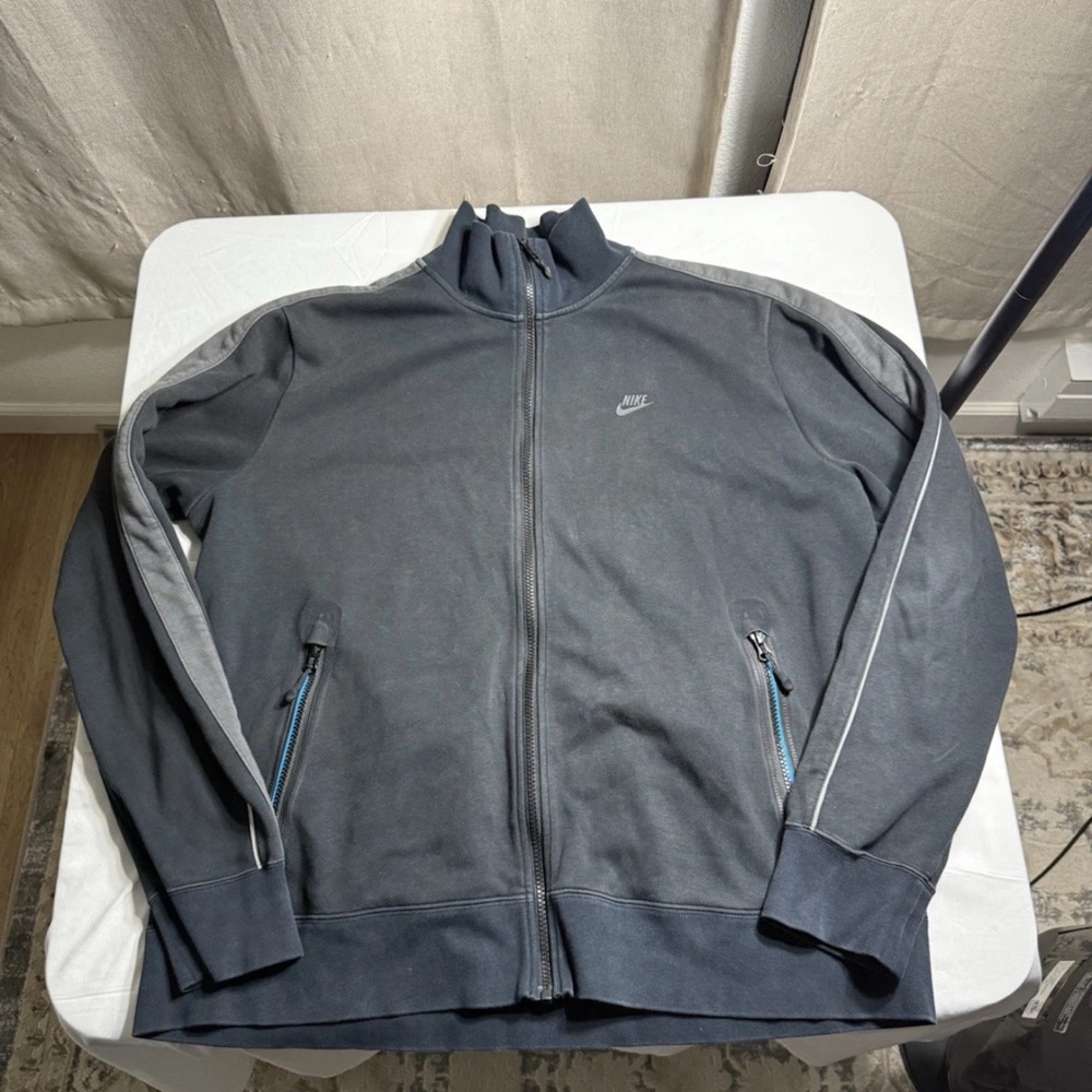Nike Tech Fleece Jacket Mens XXL Blue Lined Zip Up Sportswear Athletic Vintage